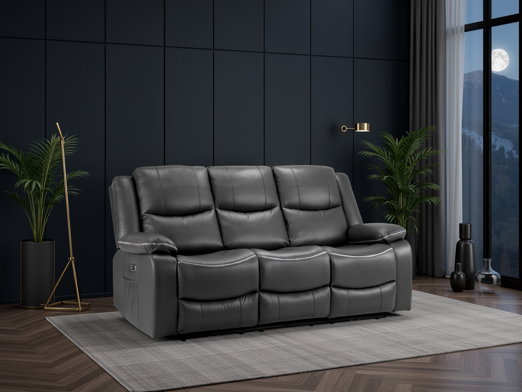 Harald Electric Recliner Sofa  Grey 3 Seater Ultimate Comfort & Style