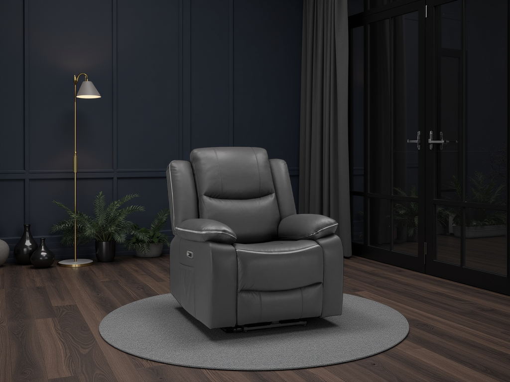 Harald Electric Recliner  Faux Leather Armchair with USB-C Charging