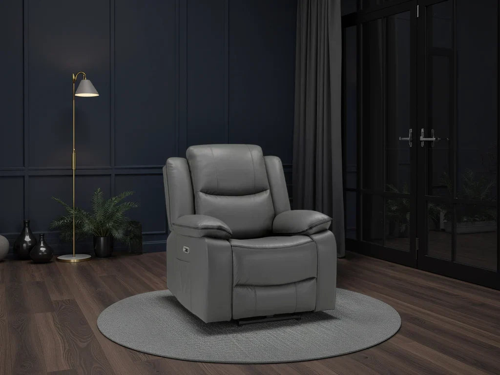 Harald Electric Recliner  Faux Leather Armchair with USB-C Charging