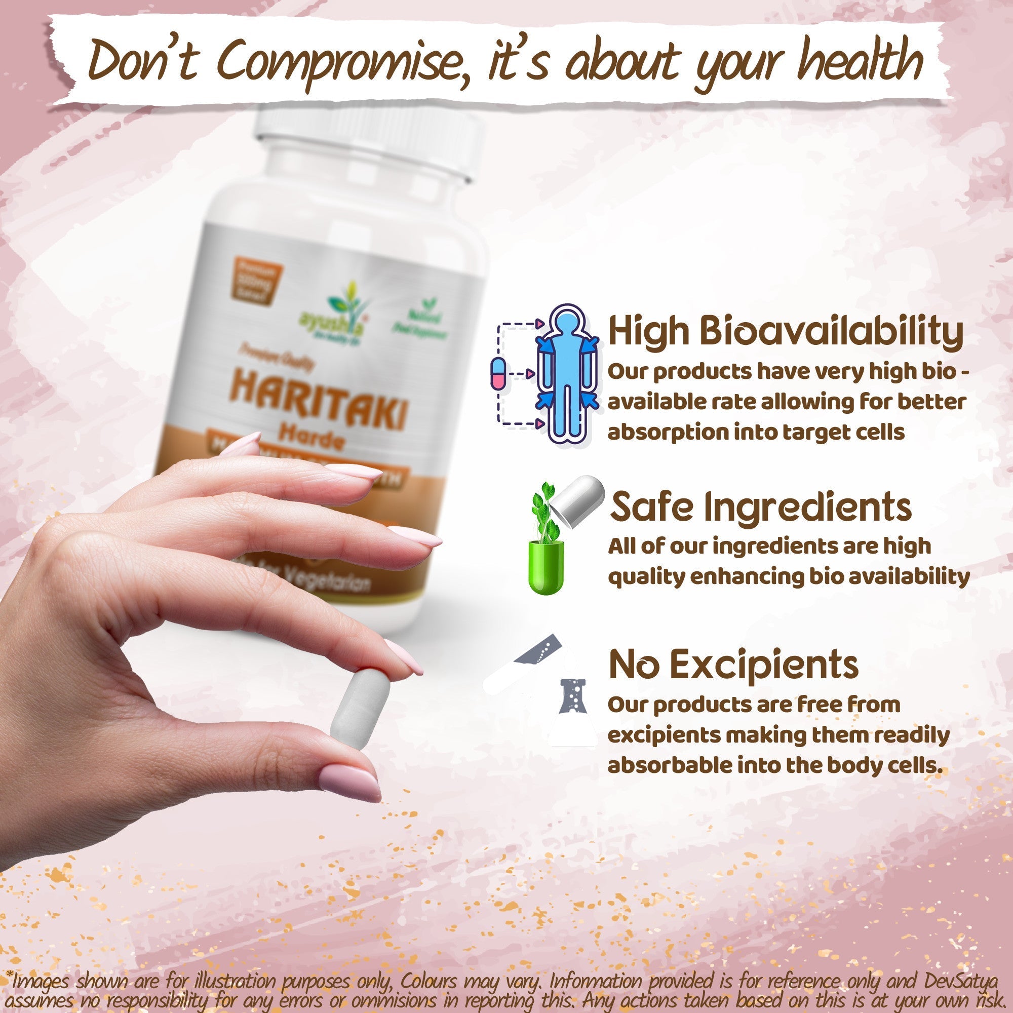 Ayushya Haritaki Capsules (Harde, Chebulic Myrobalan) Digestive Regularity Support - Vegan, Gluten Free, Non-GMO, 60 Capsules