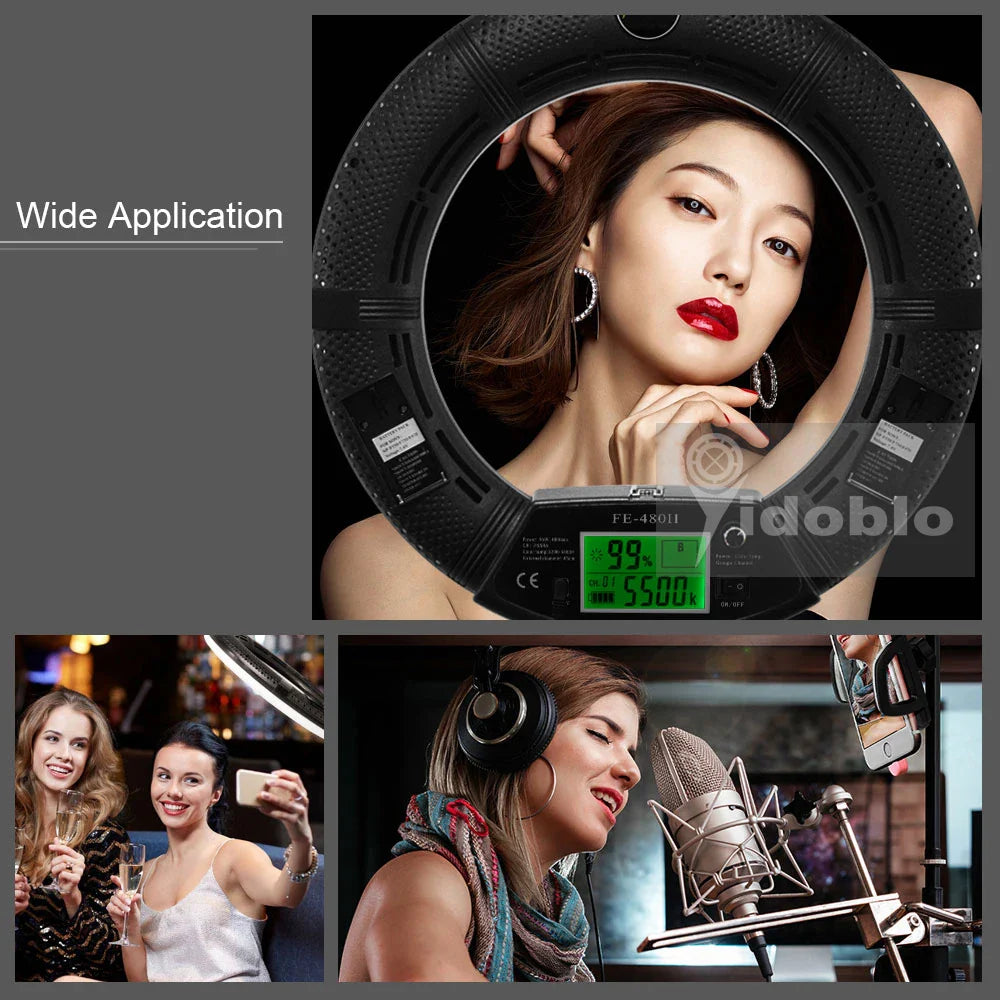 96W Ring Light Photography Led Ring Lamp 2700-10000k With Mobile Holder Tripod Stand Ringlight kit For Live Video Streaming
