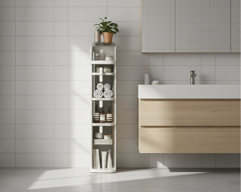 Bathroom Narrow Gap Storage Shelf Floor Cabinet