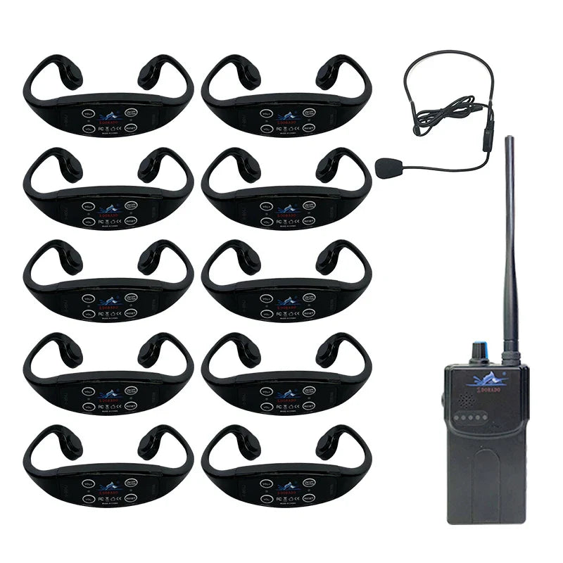 Swimtalk H904 Bone Conduction Headphones Water-Resistant 10 H900 Walike Talkie Coaching Transmitter for Swimming Sports Coaching