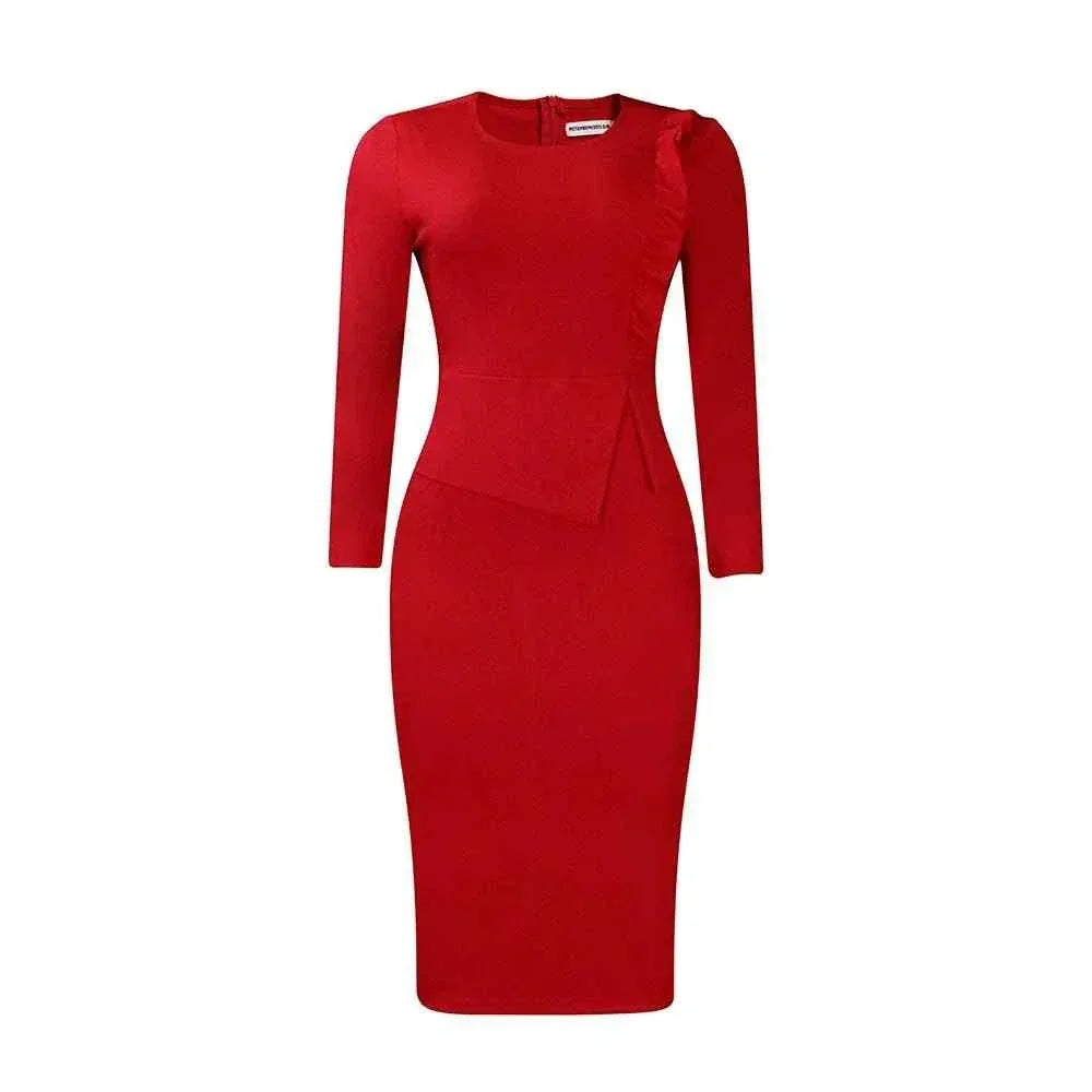 Spring Dresses Women Elegant Slim Long Sleeve Dresses For Women Clothing Office Dress For Women