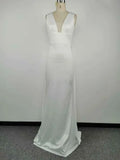 Elegant white V-Neck Evening Dress Women Fine Lace Party Ball Gown Sexy Princess Dress Wedding Gowns Girl