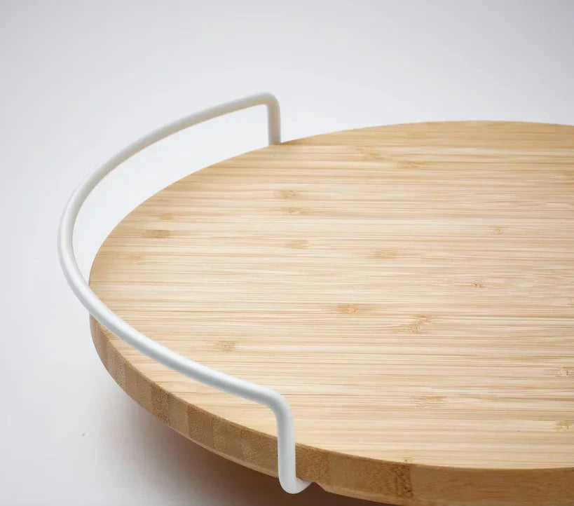 30cm Lazy Susan Wooden Spice Rack - 360-Degree Rotating Organizer