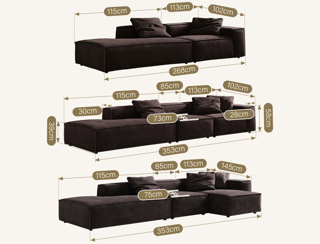 Hee Nordic Sofa, Two Seater, Three Seater Sofa, Corner Sofa, Suede