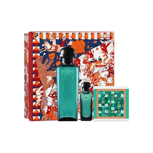 Hermès Eau d'Orange Verte Gift Set 100ml EDC + 7.5ml EDC + 50g Soap Bar