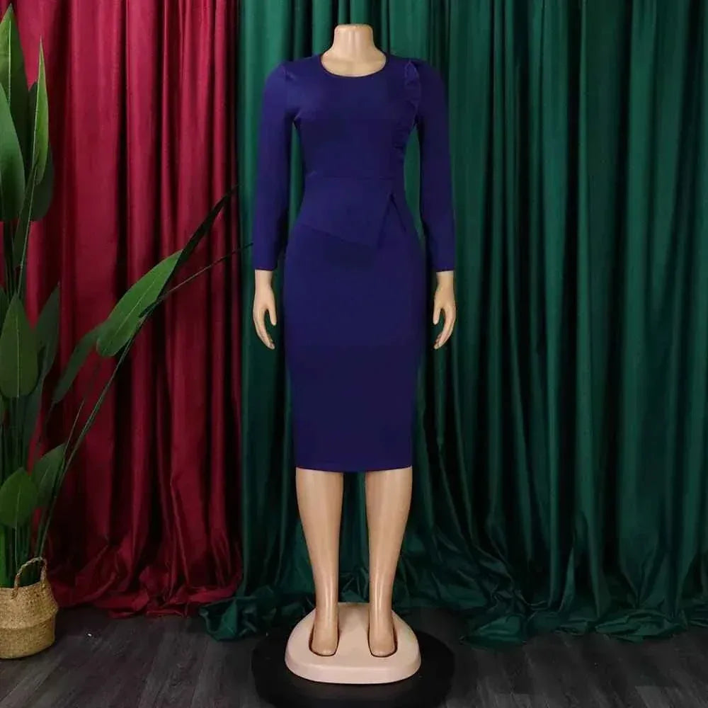 Spring Dresses Women Elegant Slim Long Sleeve Dresses For Women Clothing Office Dress For Women