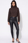 Black High‑Waist Leather‑Look Leggings