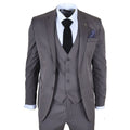 IM44 - Men's Classic Pinstripe 3 Piece Grey Suit