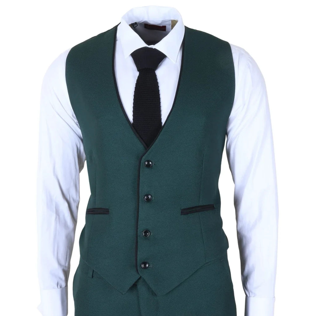 IM46 - Men's 3 Piece Green Tailored Fit Suit