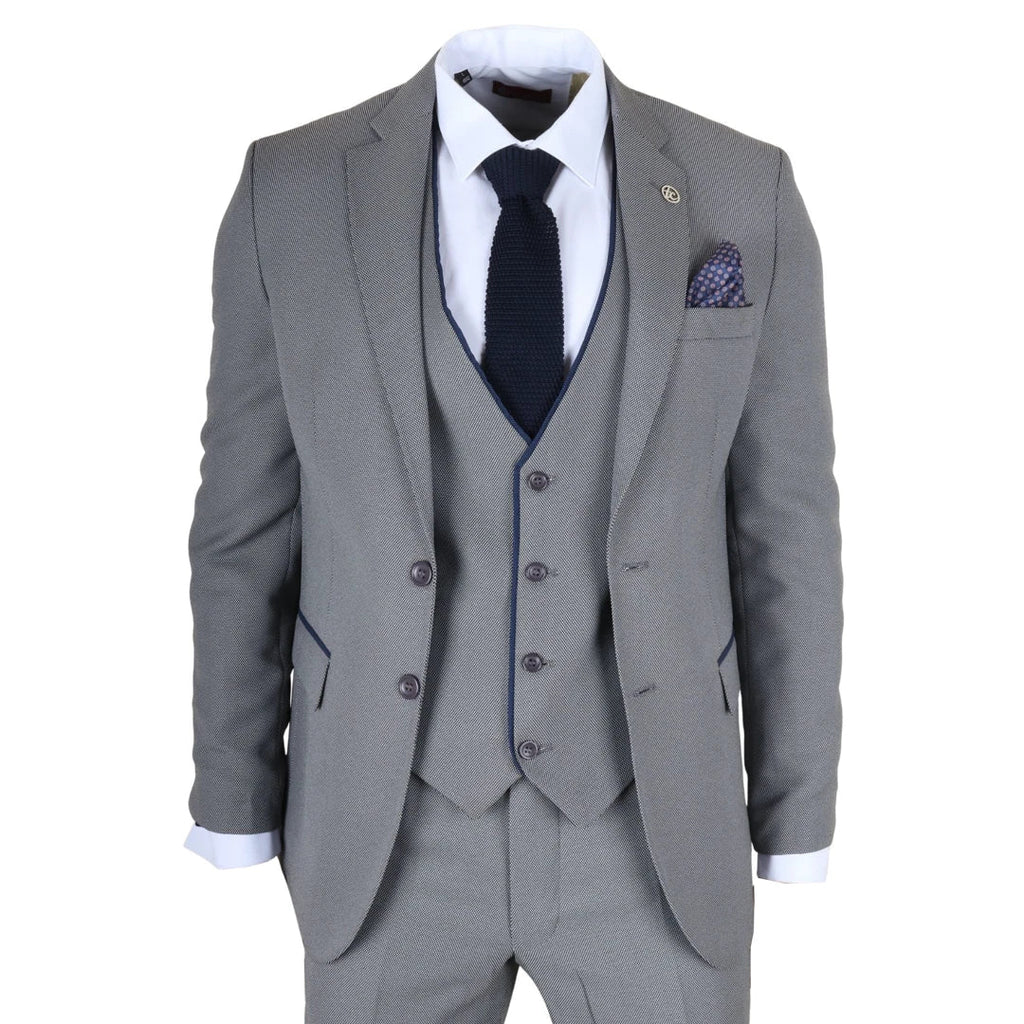 IM47 - Men's 3 Piece Grey Tailored Fit Suit