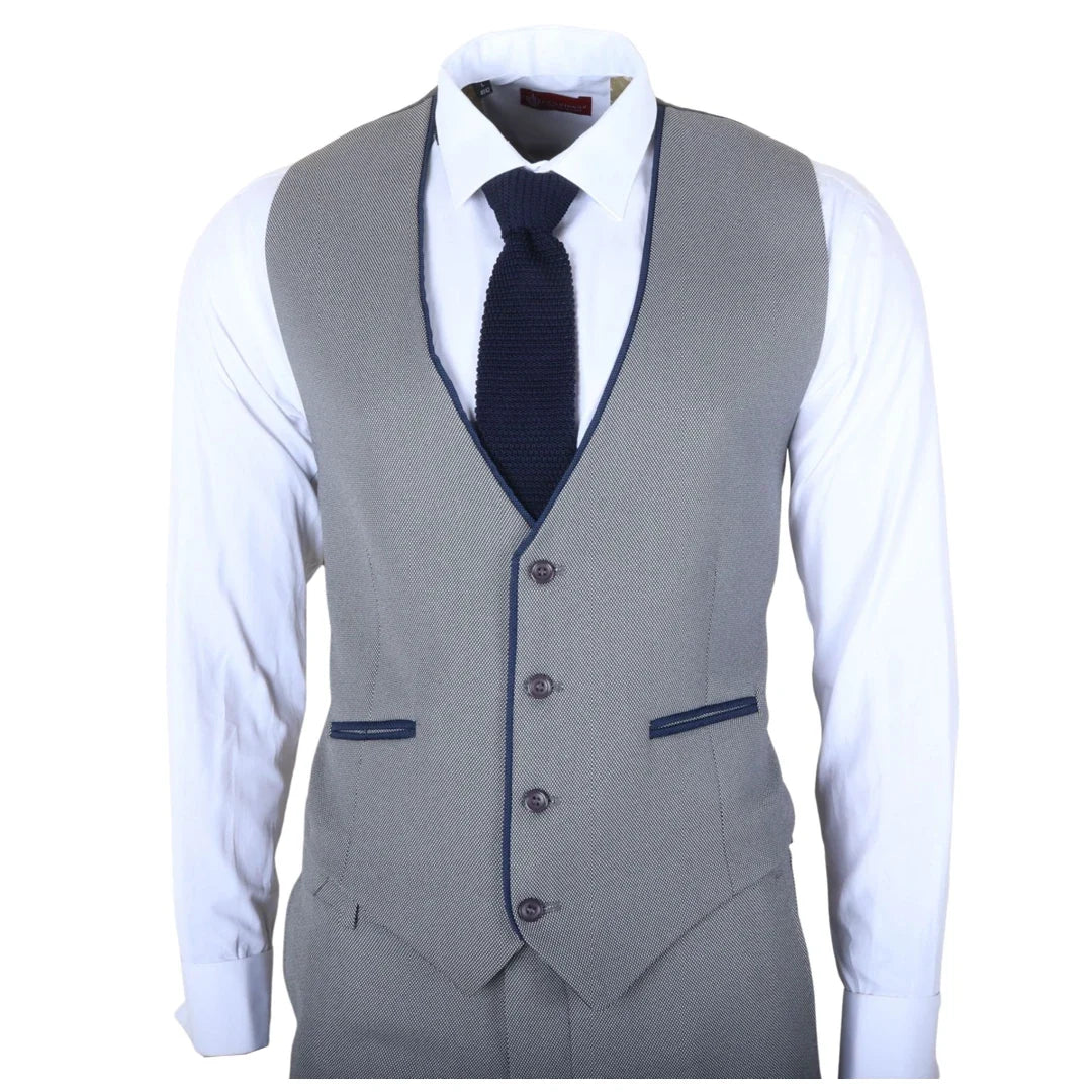 IM47 - Men's 3 Piece Grey Tailored Fit Suit