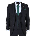 IM48 - Men's 3 Piece Black Tailored Fit Suit