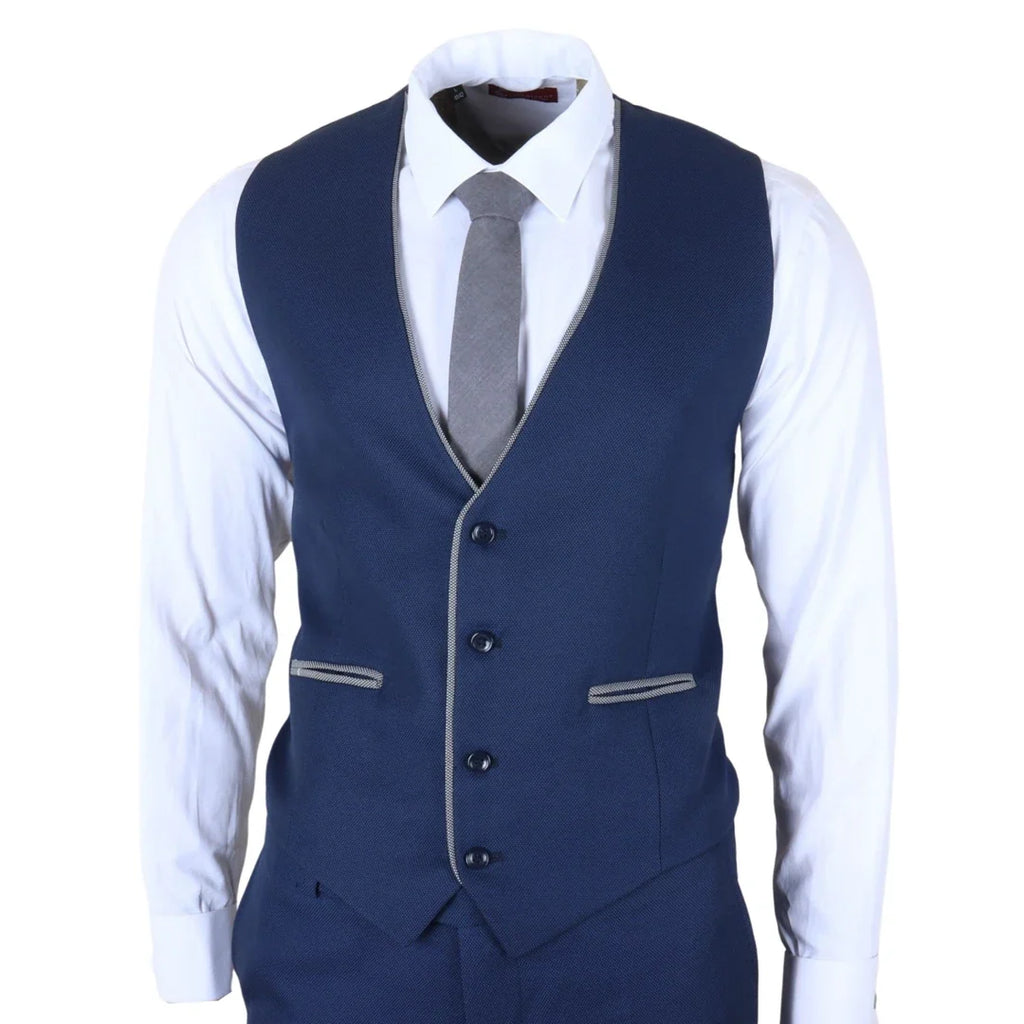 IM49 - Men's 3 Piece Blue Tailored Fit Suit