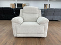 Owen Electric Recliner Armchair, Cupholders, Wireless Charger, Soft Beige or Grey Fabric