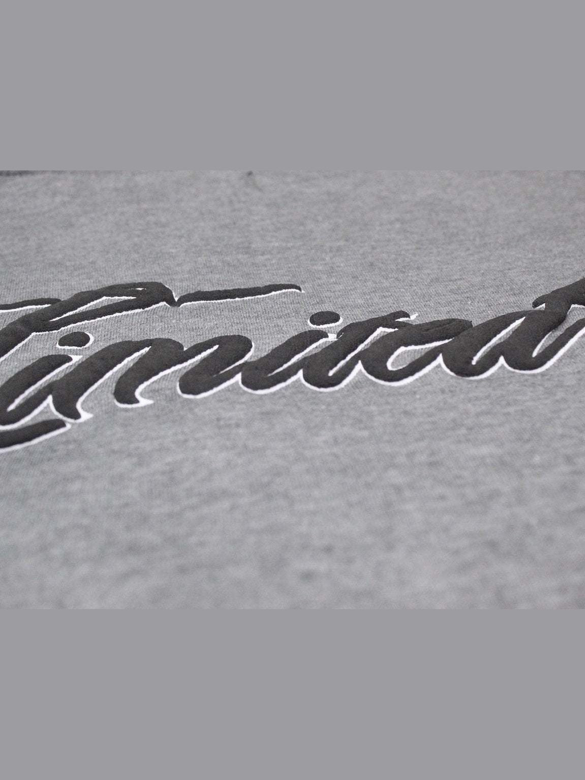 Urban Script Zip Hoodie – Grey