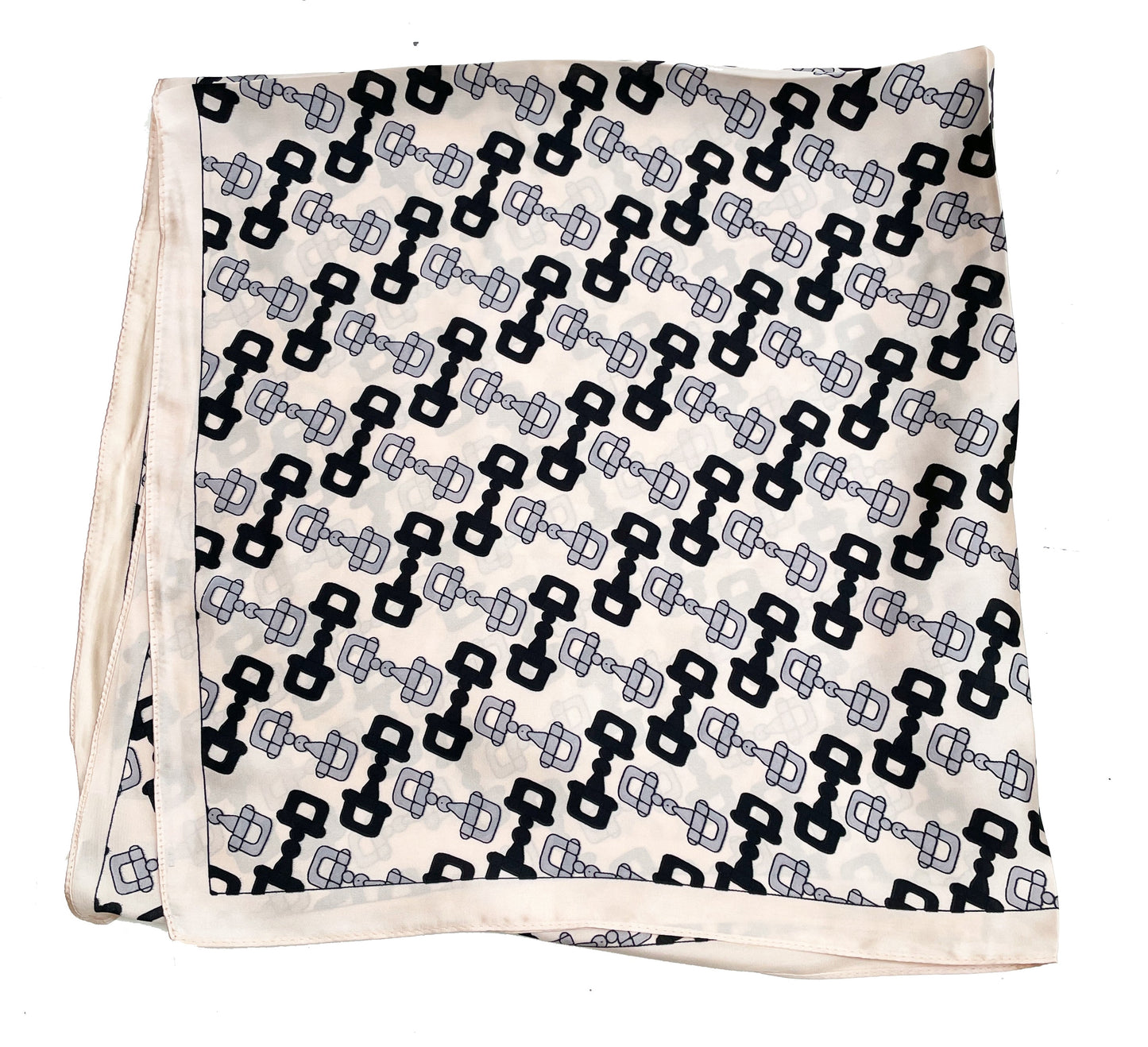 70cm x 70cm Square Scarf Cream Black monogram Scarf Thin Silky Womens Summer Spring