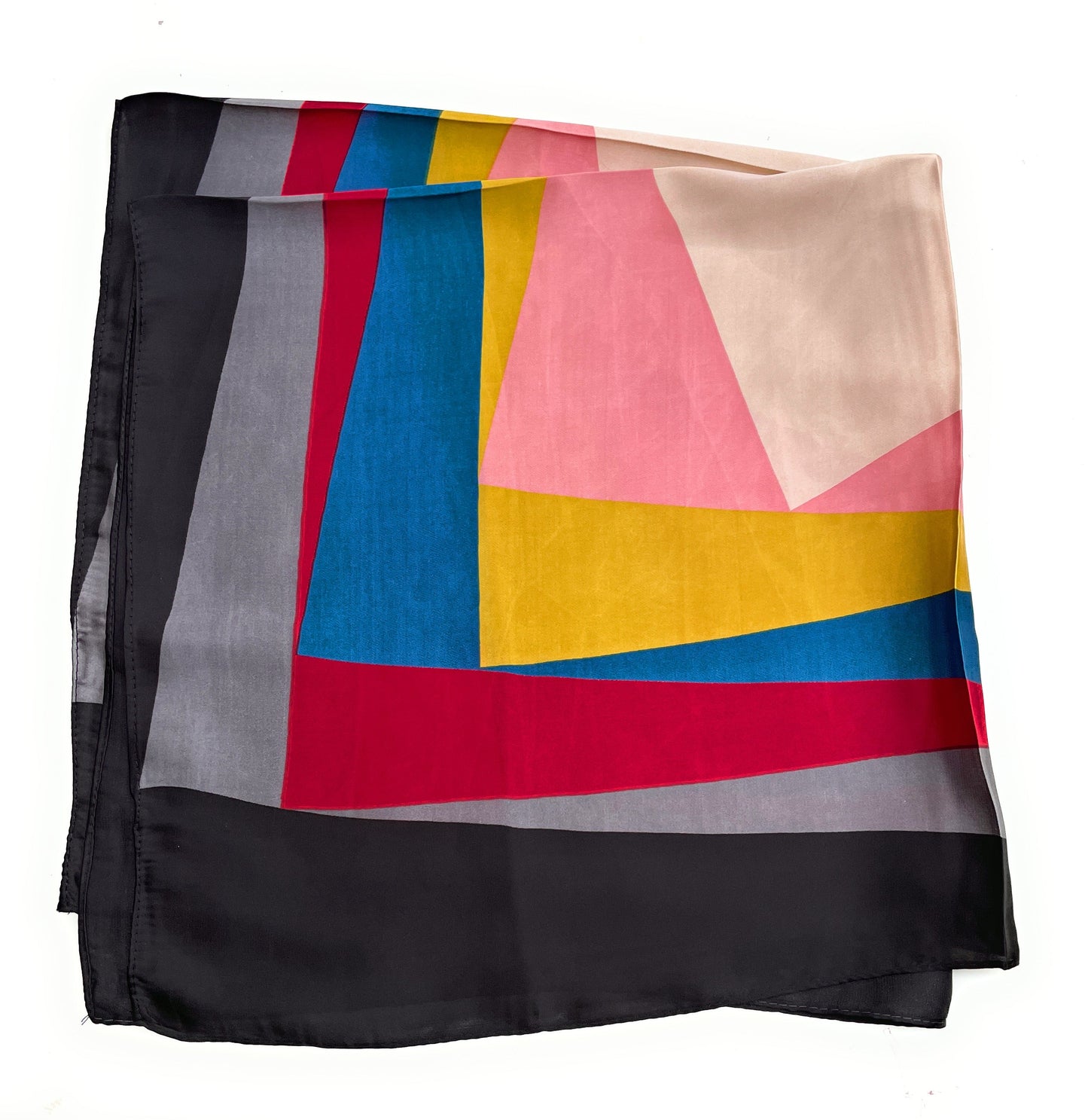 70cm x 70cm Square Scarf Multi Colour Block Scarf Thin Silky Womens Summer Spring
