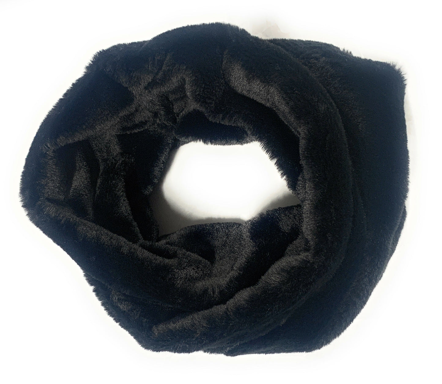 Women's Fluffy Faux Fur Winter Neck Warmer Ladies Scarf Snood Soft Warm Collar UK - Black