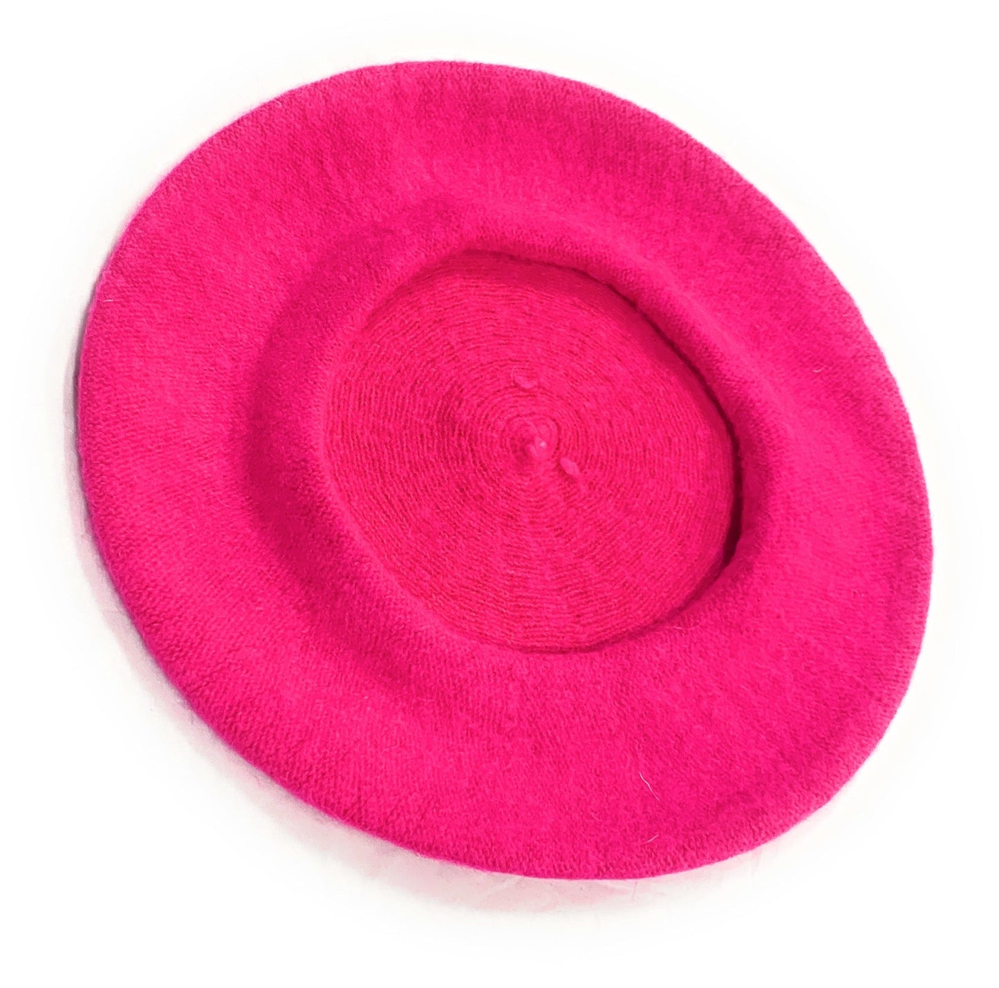 Ladies' French Style Winter Woollen Beret Beanie Hat Cap - Fuchsia Pink