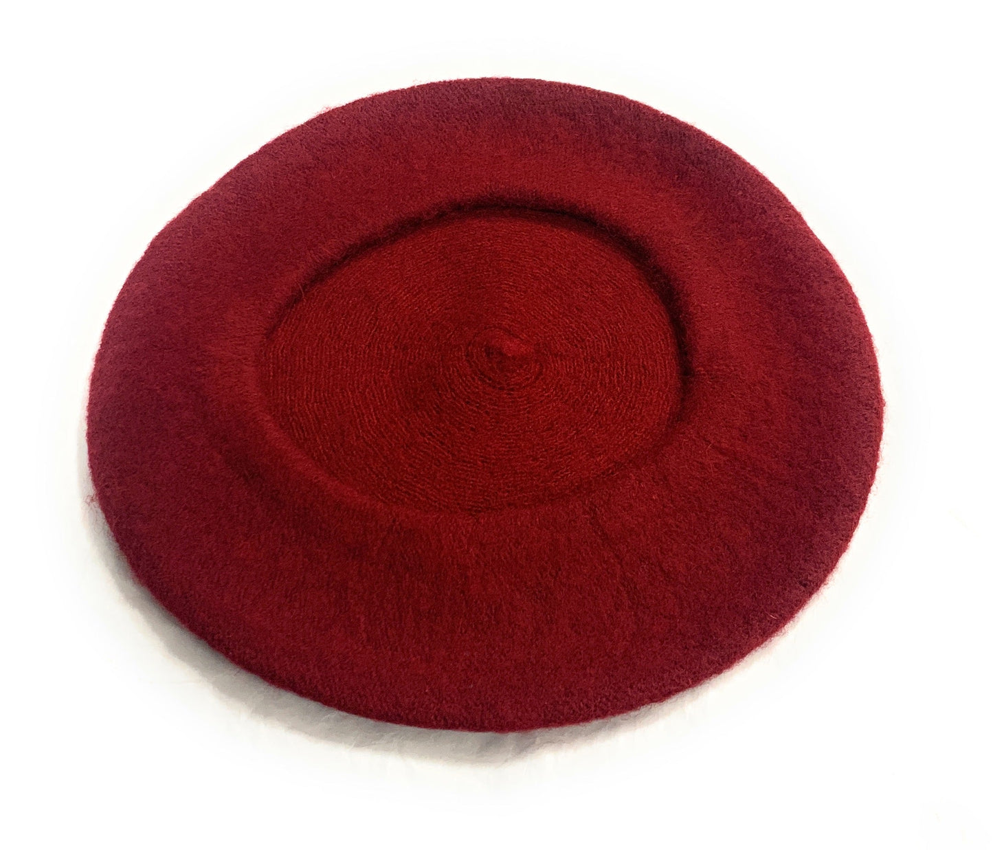 Ladies' French Style Winter Woollen Beret Beanie Hat Cap - Burgundy / Deep Red