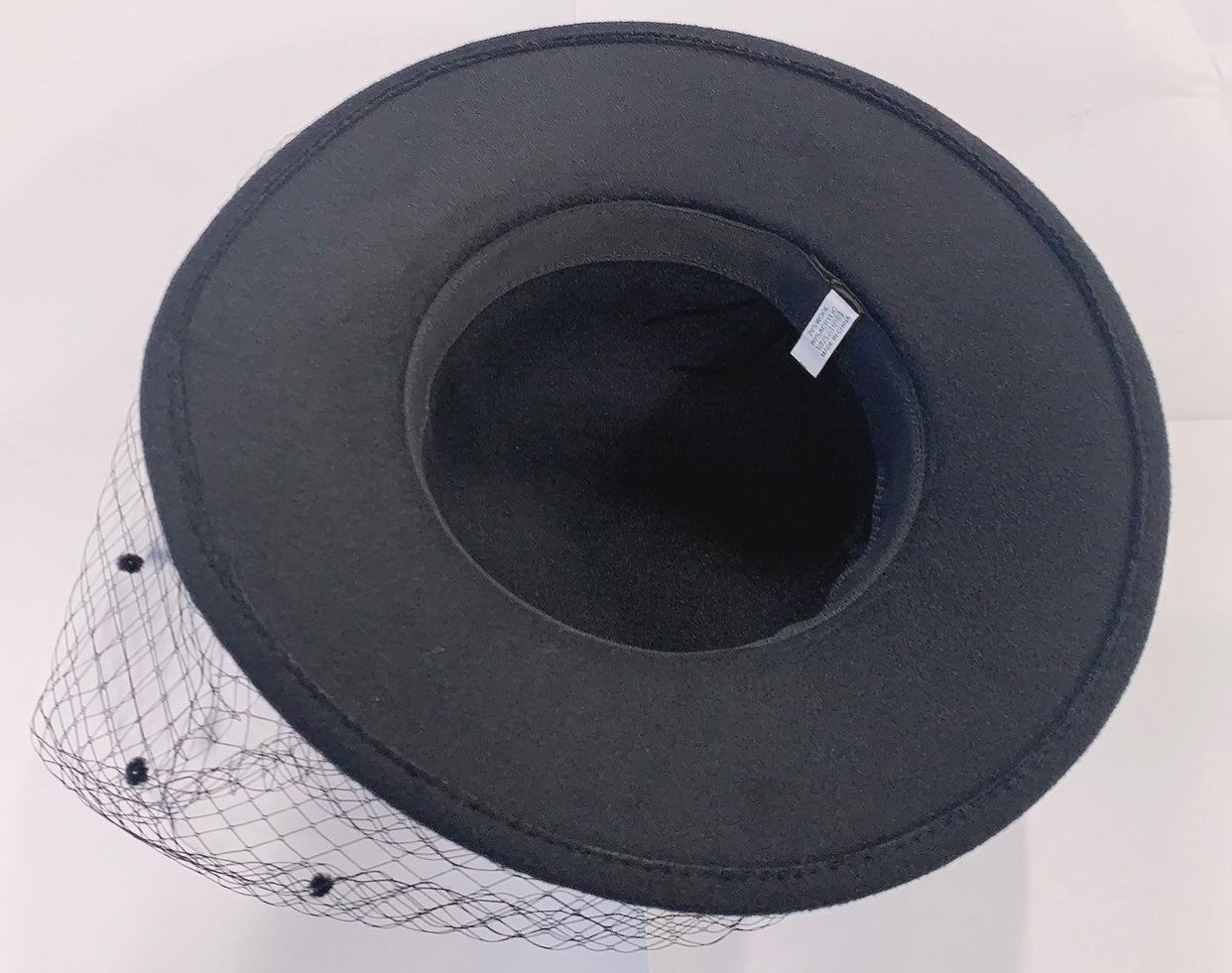 Large Wool Mix Formal Brim Fedora Hat with Veil Hatinator Fascinator
