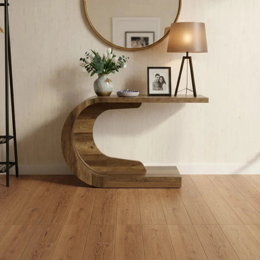Sculptural Crescent Console Table