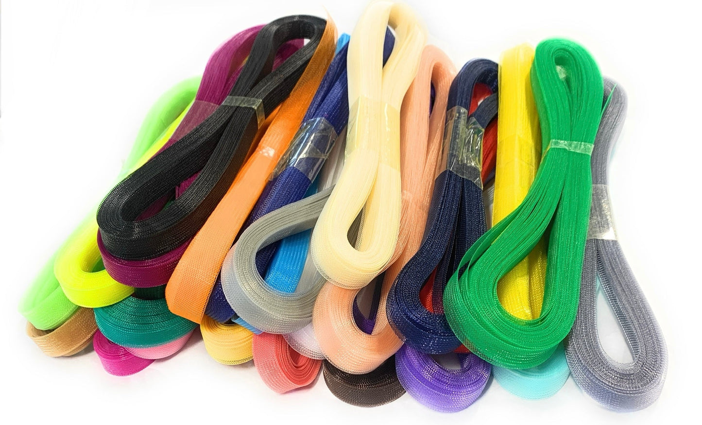 20m Polyester Stiff Horsehair Braid Mesh Ribbons for Hem Boning Sewing Millinery Crinoline CRIN Fascinator Making Trimmings - 1.5cm Wide
