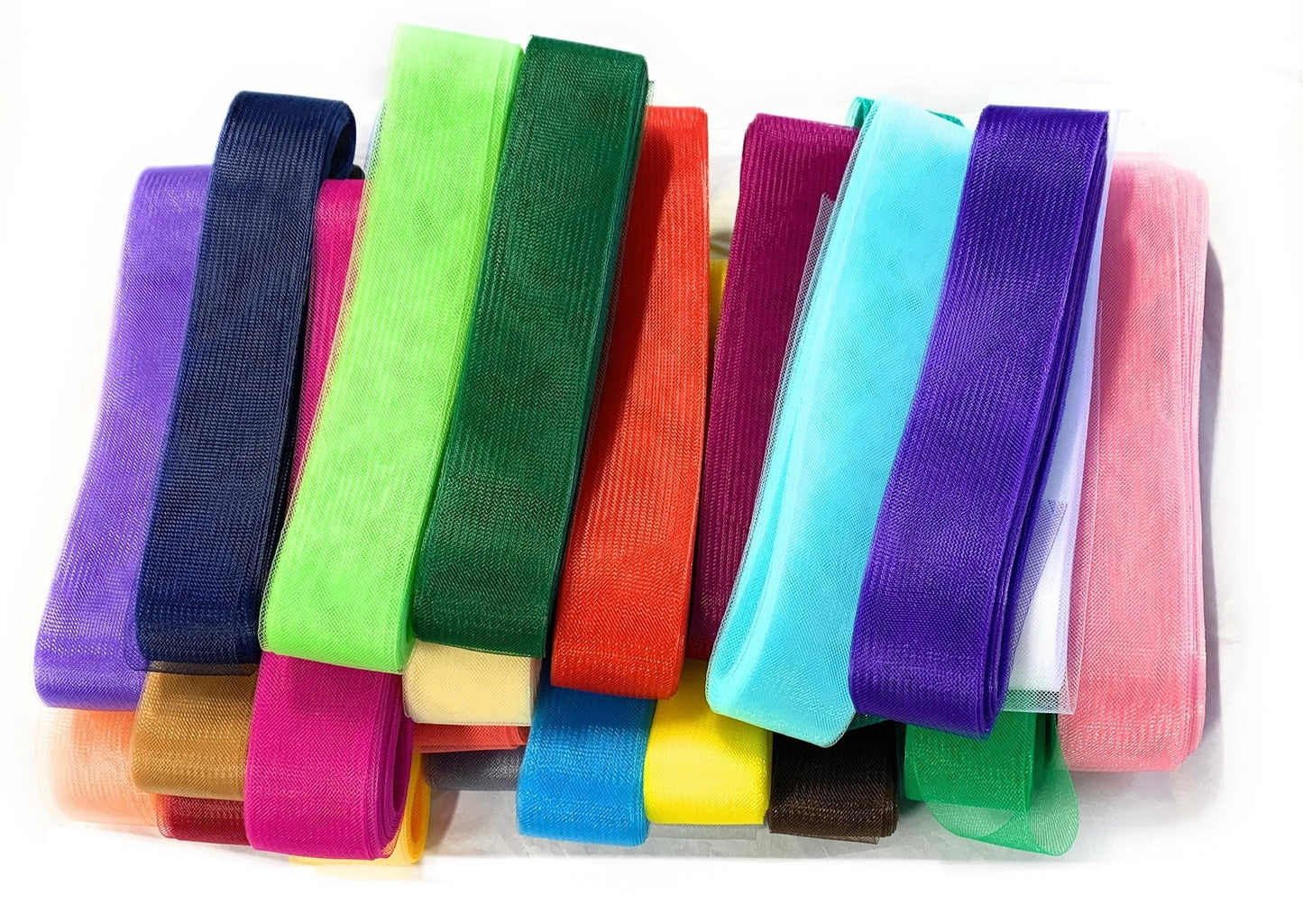 20m Polyester Stiff Horsehair Braid Mesh Ribbons for Hem Boning Sewing Millinery Crinoline CRIN Fascinator Making Trimmings - 5cm Wide