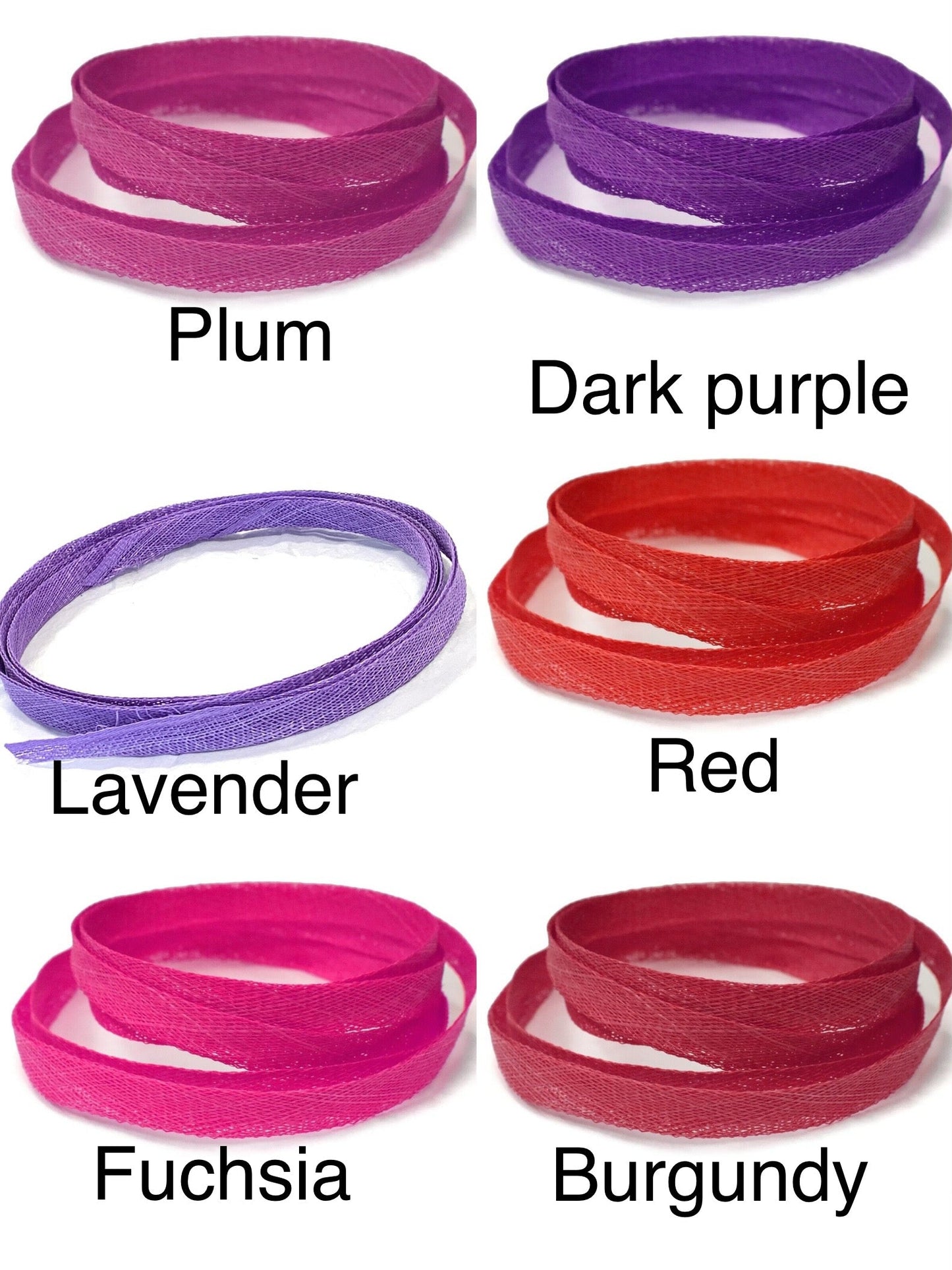 1.6m Long Sinamay Strip - 10mm Width - Fascinator Hat Making Millinery Trimmings Bias Tape