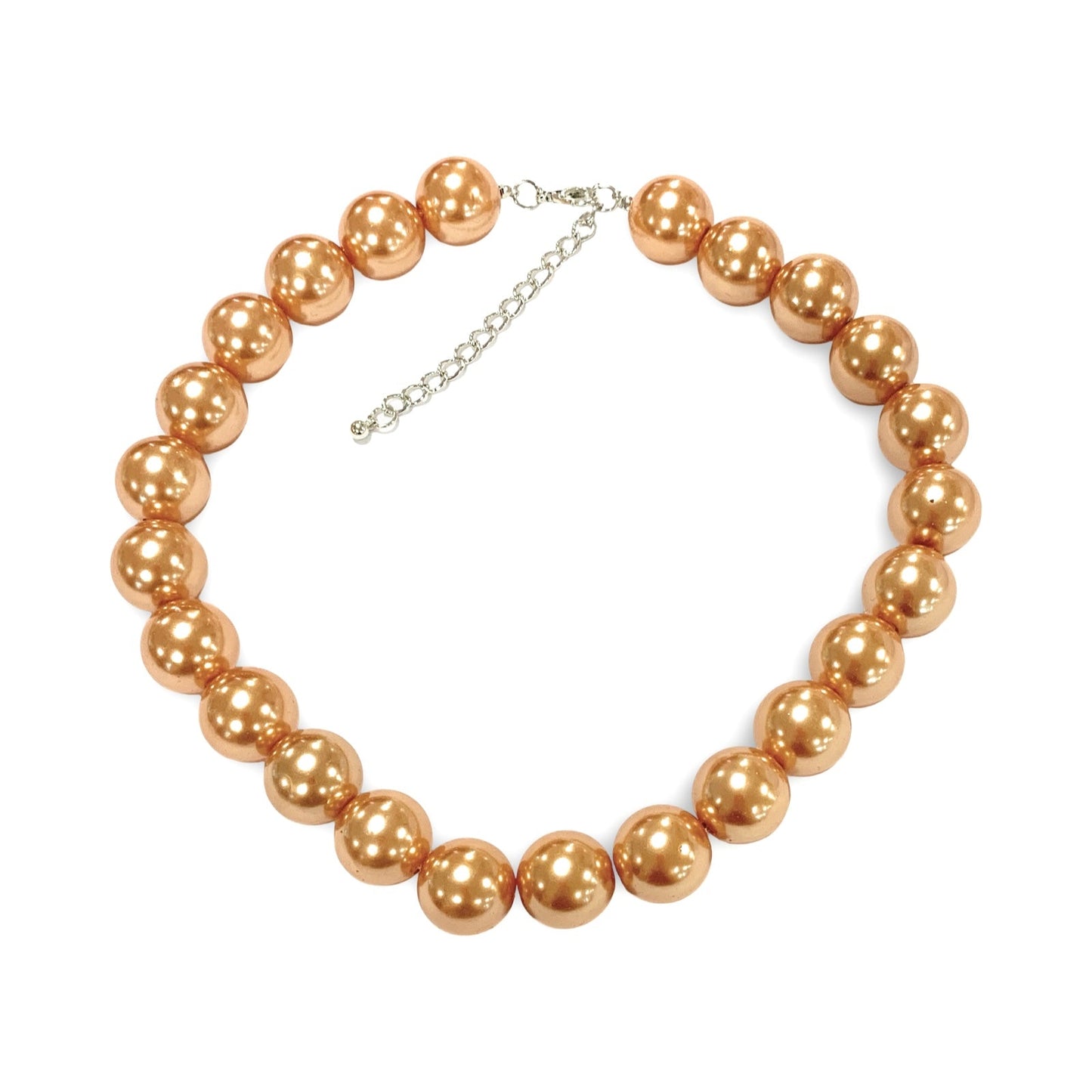 Large 18mm Faux Pearl Bead Chain Vintage Statement Great Gatsby Necklace Choker