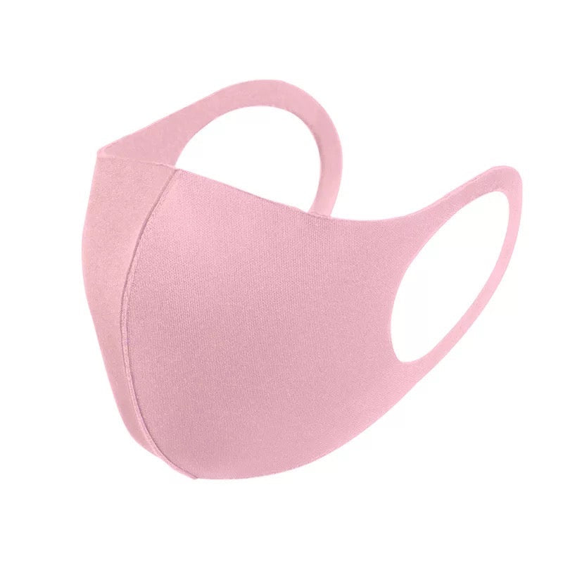 6 Pack Pale Light Baby Pink Reusable Fabric Face Masks Covering Washable Adult Size