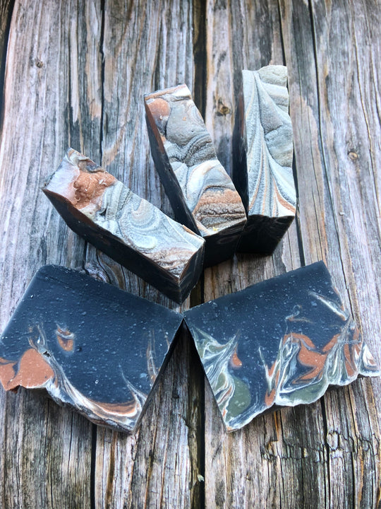 Charcoal Wave - Charcoal, Clay, Lime, Ginger & Mint Natural Soap Bar