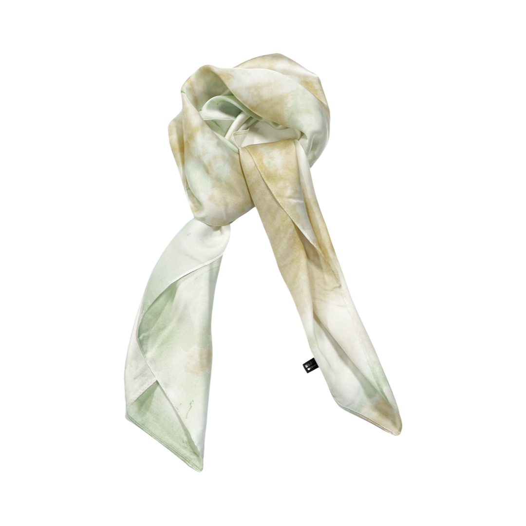 Mint Tie Dye Silky Thin Summer Spring Scarf Head Womens
