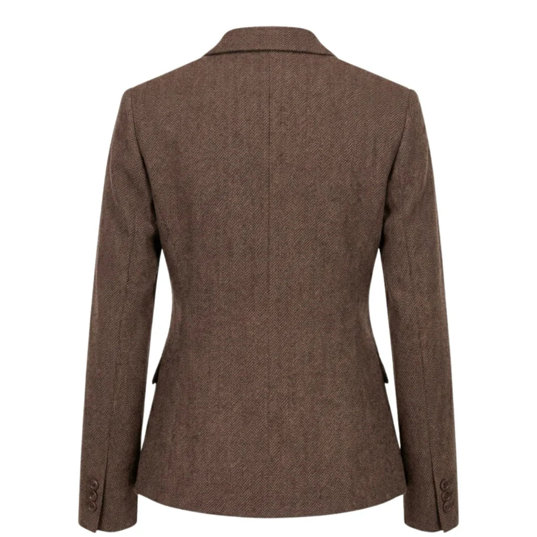 IMW-02 - Women's Oak Tweed Herringbone Blazer Waistcoat