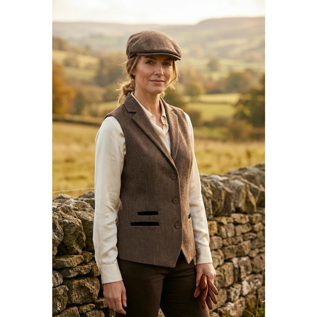 IMW-02 - Women's Oak Tweed Herringbone Blazer Waistcoat