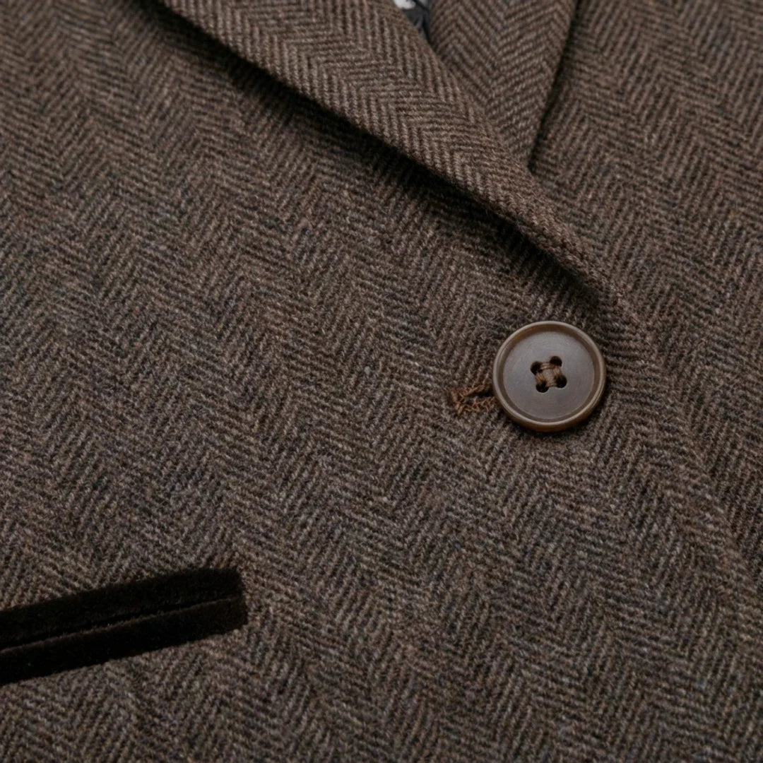 IMW-02 - Women's Oak Tweed Herringbone Blazer Waistcoat
