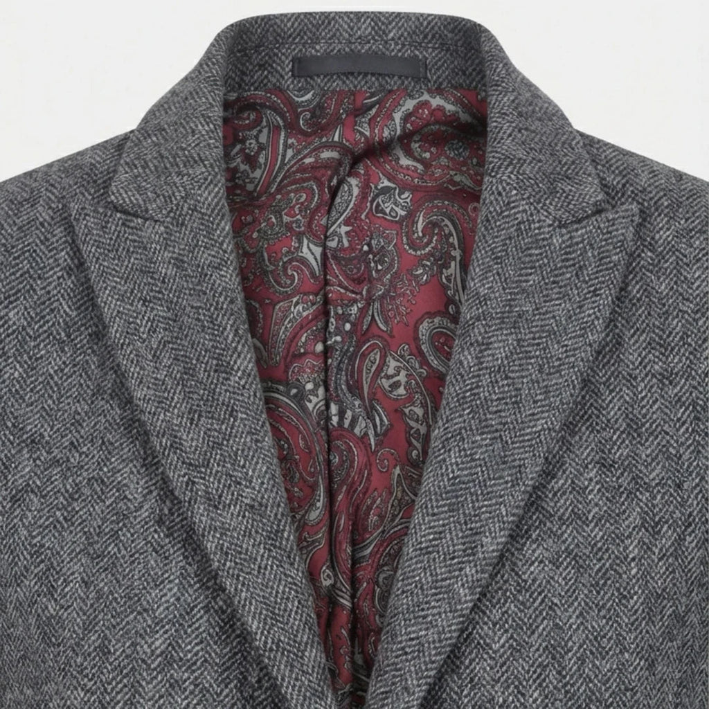 IMW-03 - Women's Grey Tweed Herringbone Blazer Waistcoat