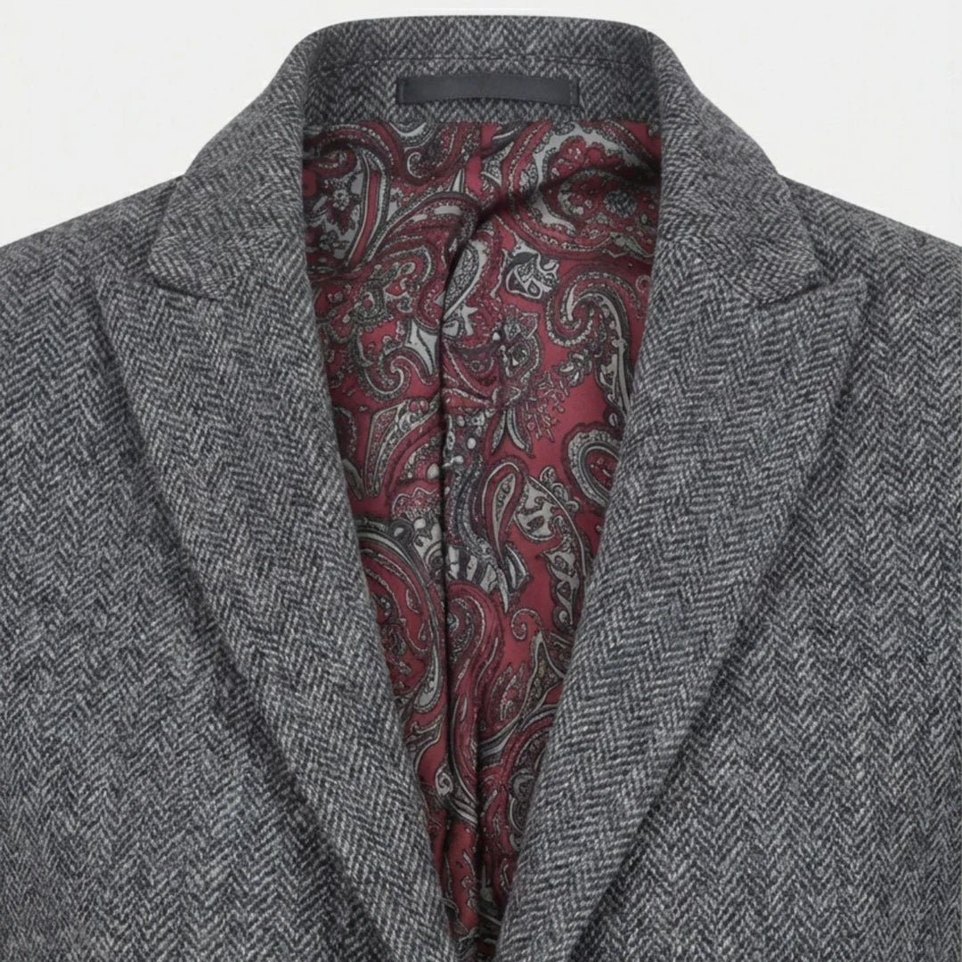 IMW-03 - Women's Grey Tweed Herringbone Blazer Waistcoat