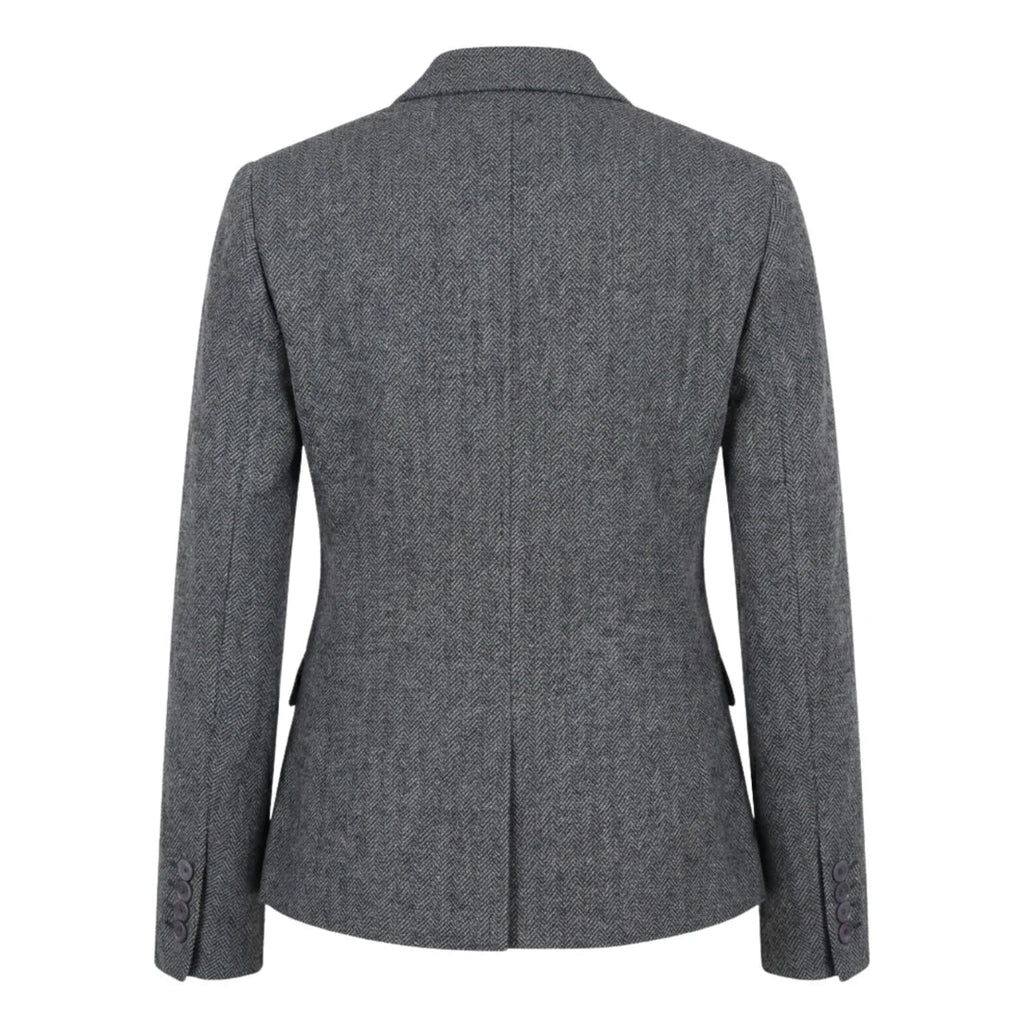 IMW-03 - Women's Grey Tweed Herringbone Blazer Waistcoat