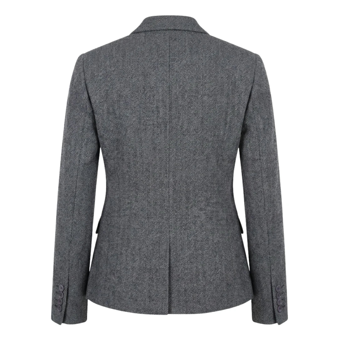 IMW-03 - Women's Grey Tweed Herringbone Blazer Waistcoat