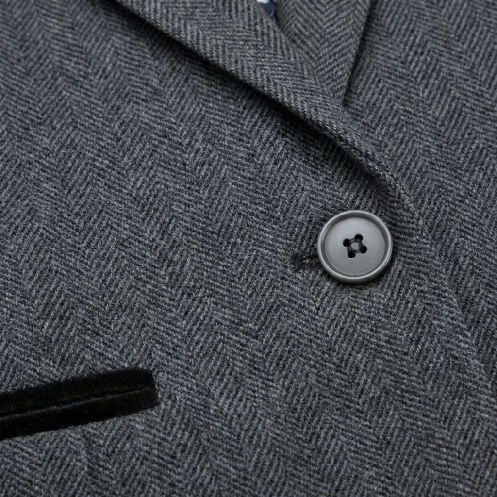 IMW-03 - Women's Grey Tweed Herringbone Blazer Waistcoat