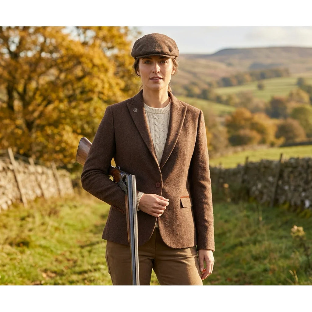 IMW-04 - Women's Brown Tweed Herringbone Blazer Waistcoat