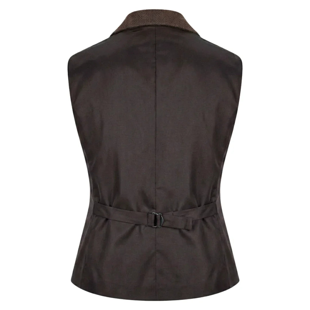 IMW-04 - Women's Brown Tweed Herringbone Blazer Waistcoat