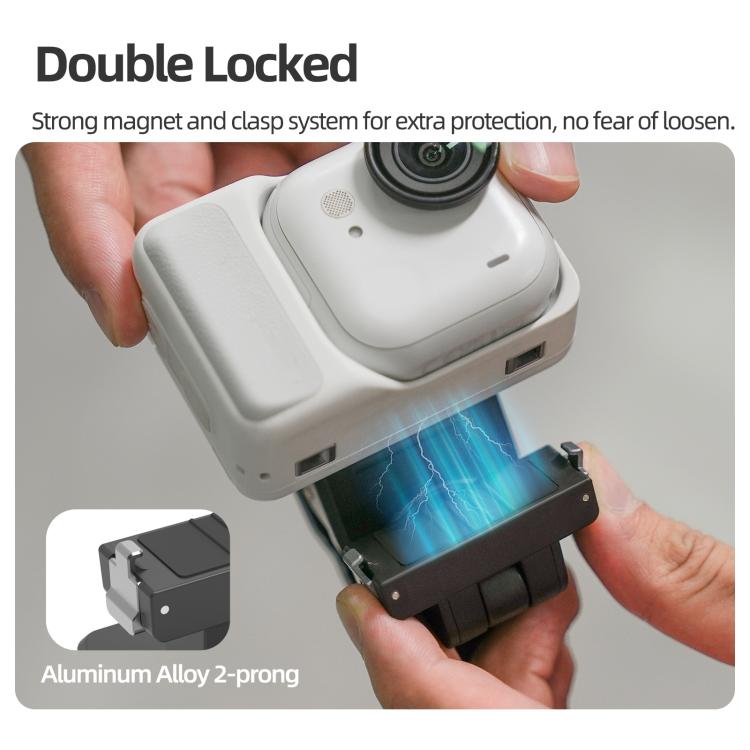 For Insta360 GO Ultra Sunnylife Magnetic Quick-Release Backpack Clip Action Camera Clamp Vertical-Horizontal Mount, For Insta360 GO Ultra