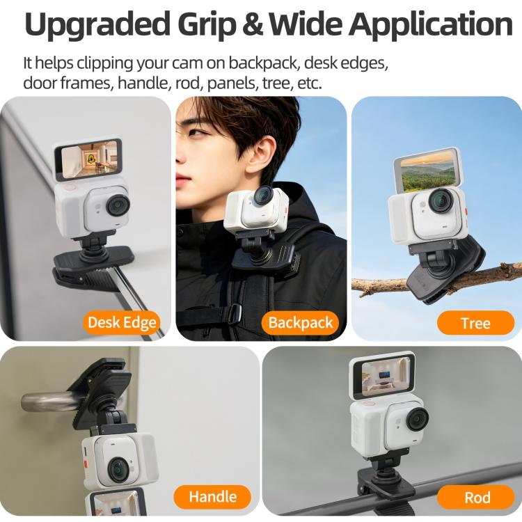 For Insta360 GO Ultra Sunnylife Magnetic Quick-Release Backpack Clip Action Camera Clamp Vertical-Horizontal Mount, For Insta360 GO Ultra