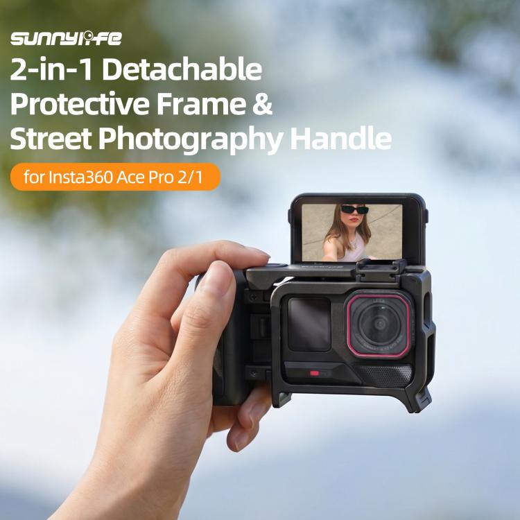 Sunnylife 2-in-1 Detachable Protective Frame & Street Photography Handle for Insta360 Ace Pro 2 / 1