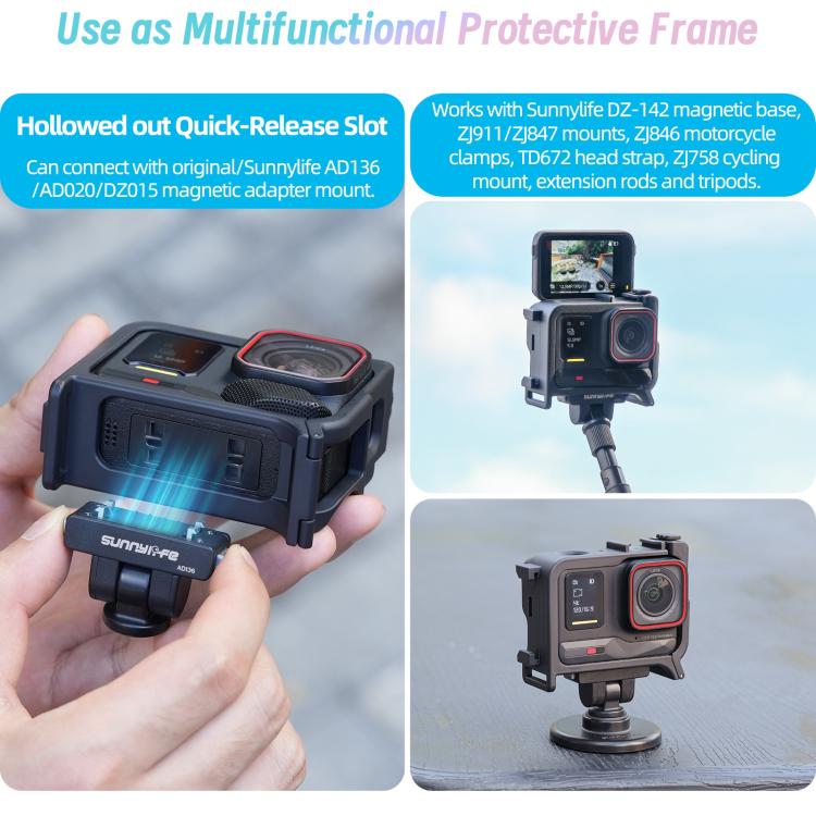 Sunnylife 2-in-1 Detachable Protective Frame & Street Photography Handle for Insta360 Ace Pro 2 / 1